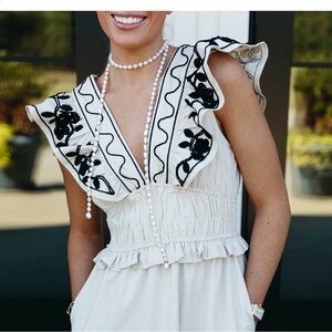 Laurel Grey -EMBROIDERY LINEN Blouse